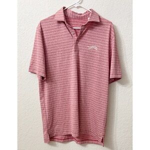 Sun Day Red Men's Red Striped Polo Shirt - M